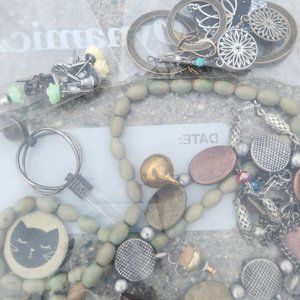 Mixed Jewelry and Cat Pin